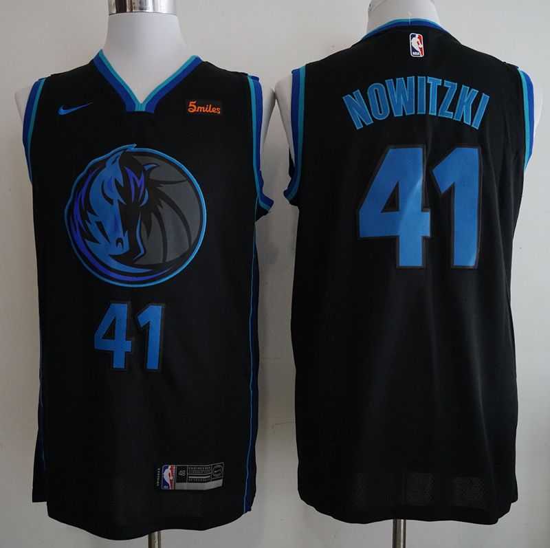 Men Dallas Mavericks #41 Nowitzki Black City Edition Game Nike NBA Jerseys->atlanta hawks->NBA Jersey